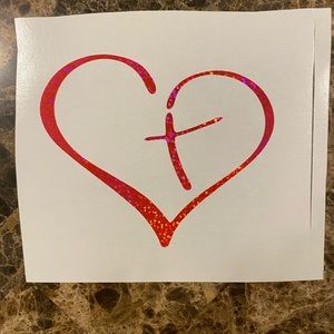 Holographic Christ Heart Decal